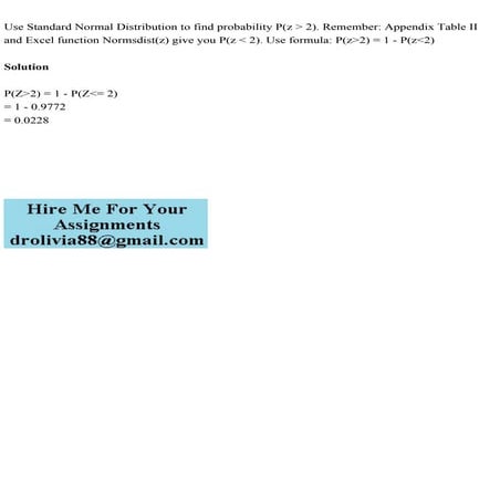Use Standard Normal Distribution to find probability P(z 2). Remem.pdf