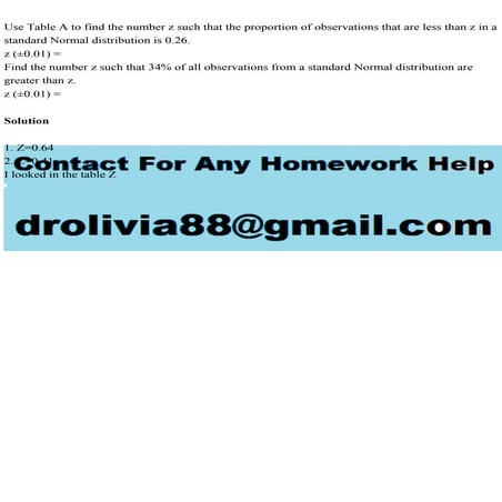 Use Table A to find the number z such that the proportion of observa.pdf