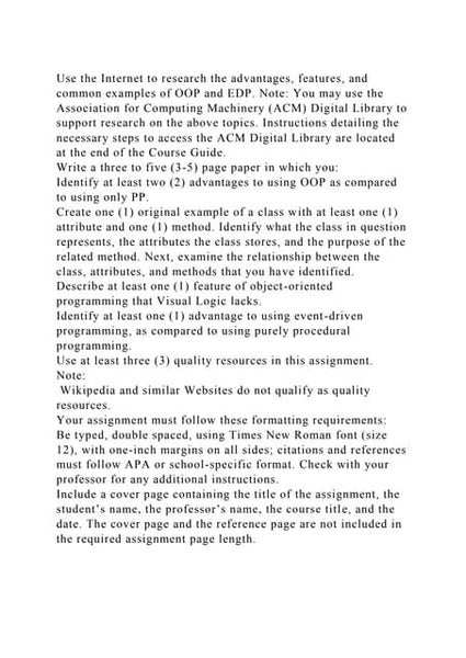 echnical Paper Object-oriented Programming (OOP) Event-Driven Pro.do…