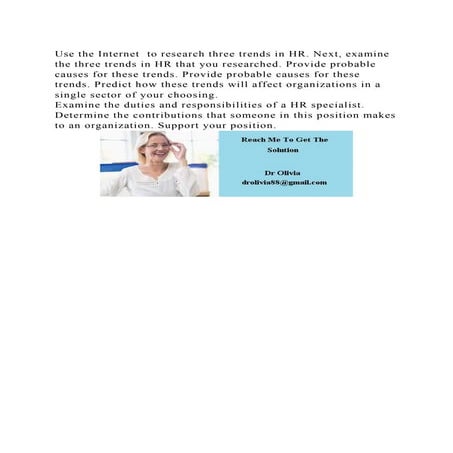 Use the Internet to research three trends in HR. Next, examine the .docx