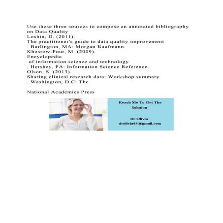 Use these three sources to compose an annotated bibliography on Data.docx