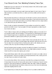 Your Dream Come True Wedding Follow...