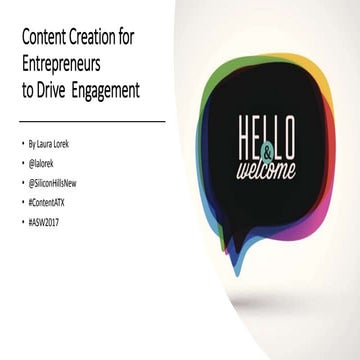 Content Creation for Entrepreneurs to Drive Engagement 