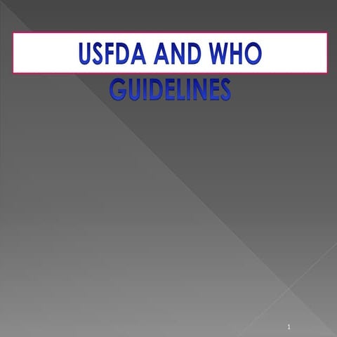 USFDA & WHO