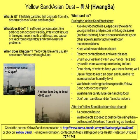 USFK Yellow Sand Info Card | PDF