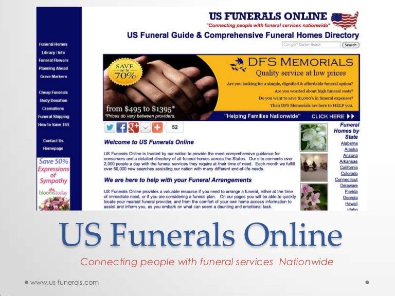 US Funerals Online Consumer Guide & Funeral Home Directory