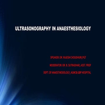 Usg and anaesthesia