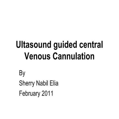 Us guided central venous cannulation | PPT