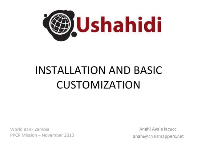Ushahidi and Crowdmap training