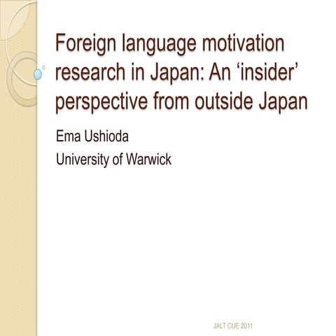 Ema Ushioda Plenary (Sunday July 3rd)