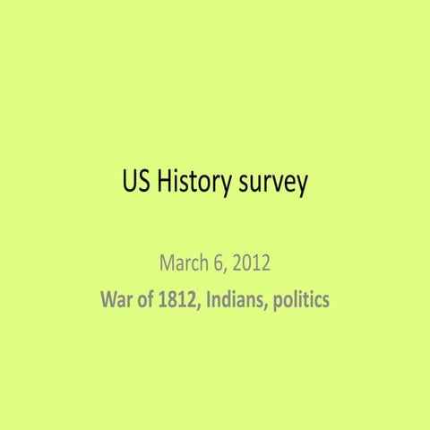 Us history 6th March, 2012