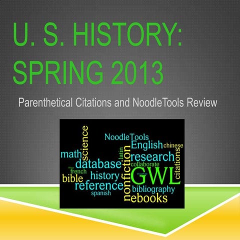 Us hist spring 2013