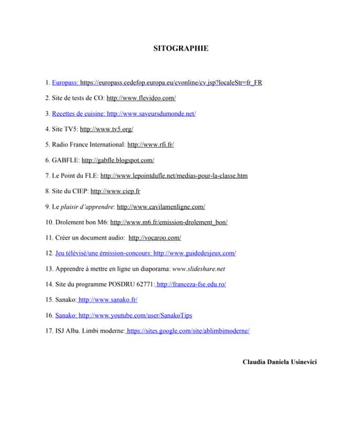 Usinevici sitographie