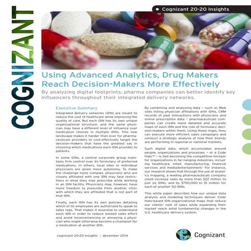 Using Advanced Analytics, Drug Makers Reach Decision-Makers More Effectively