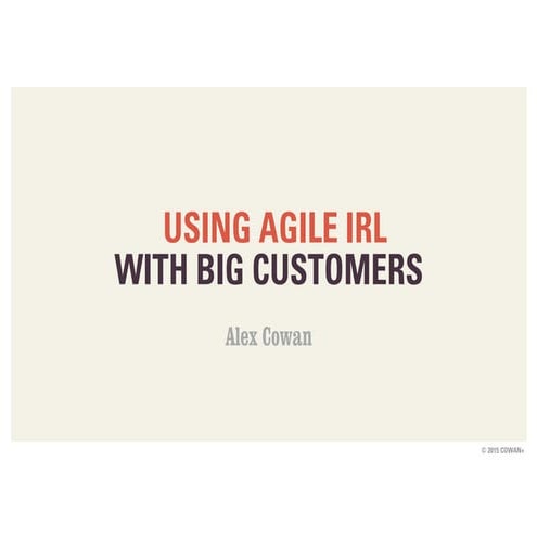Using Agile IRL with Big Customers