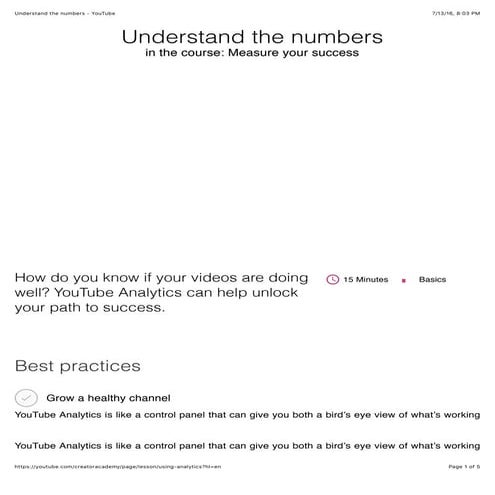 Youtube video analysis | PPTX