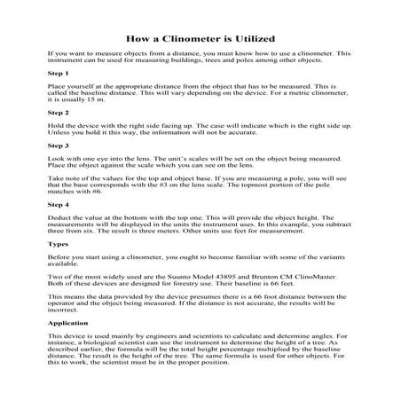 How To Use A Clinometer