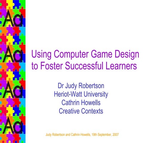 Using Computer Game Design For Learning | PPT