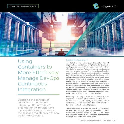 Using Containers to More Effectively Manage DevOps Continuous Integration