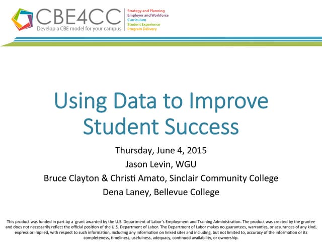 Using Data to Improve Student SuccessFaculty Development Model - Competency-B...