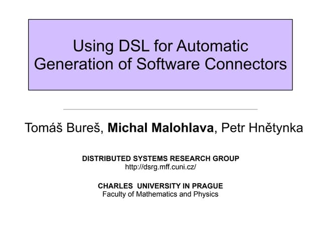 Using DSL for generation of software connectors | PDF | Programming ...