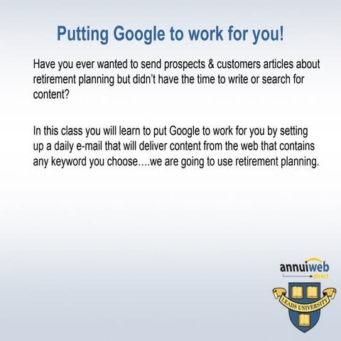 Using Google Alerts to prospect