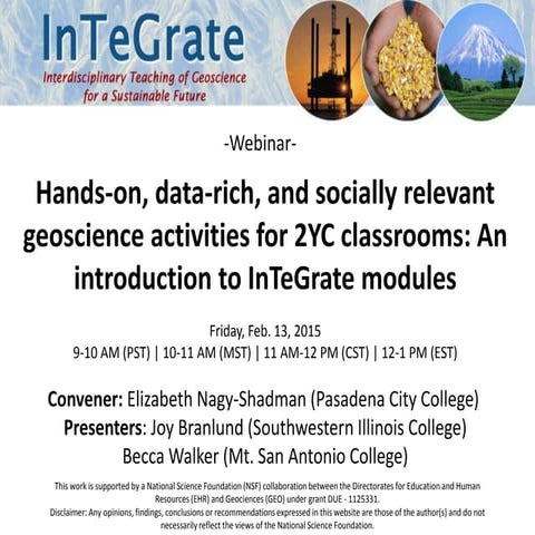 Using InTeGrate in the 2YC classroom slides