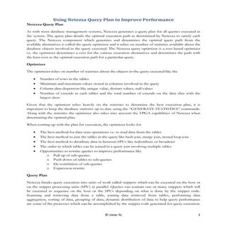 Using Netezza Query Plan to Improve...