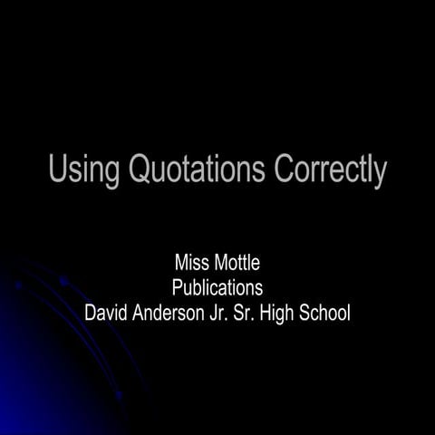 Using Quotations Correctly