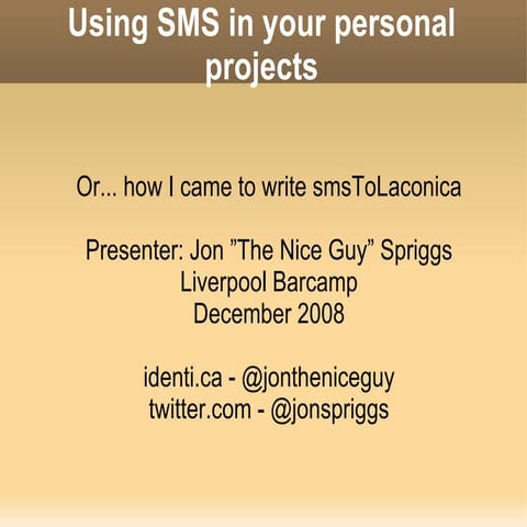 Using SMS in your personal project