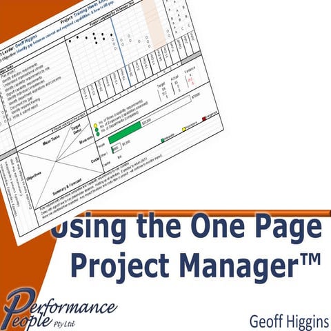 Using The One Page Project Manager