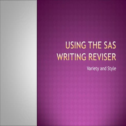 Using the SAS Revisor