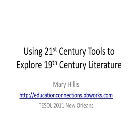 Using 21st century tools to explore 19th century literature