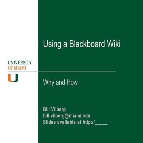 Using a blackboard wiki