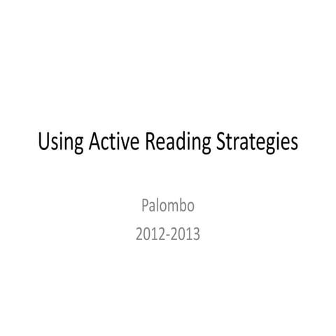 Using active reading strategies