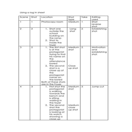 Shooting script | DOCX