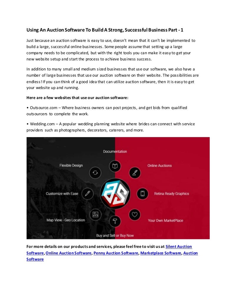 Using An Auction Software To Build A Strong Successful Business Part