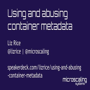 TIAD 2016 : Using and abusing container metadata