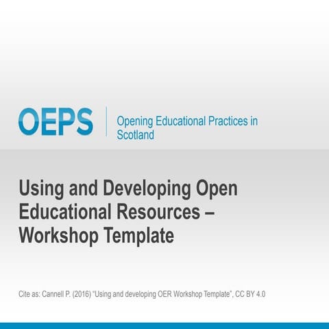 Using and developing oer