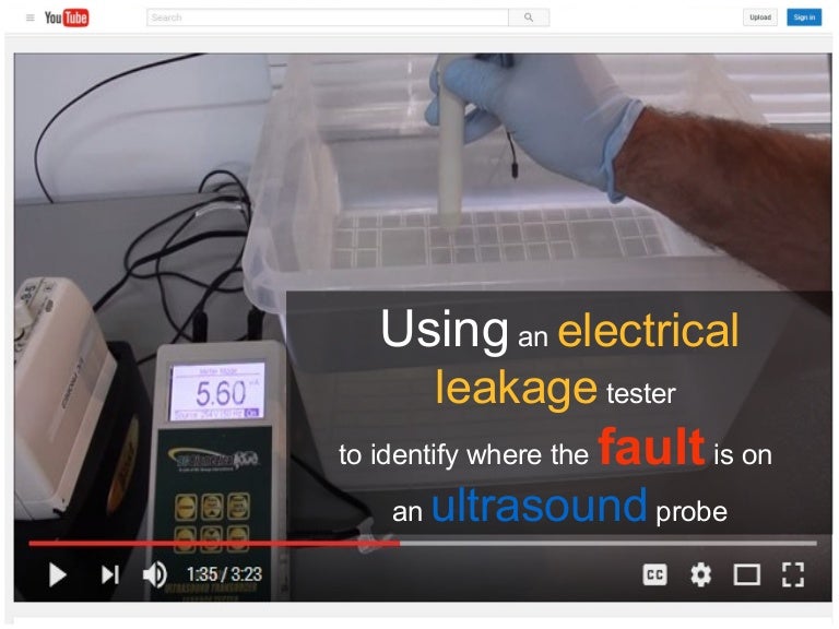 Using an electrical leakage tester to identify fault is on ultrasound…