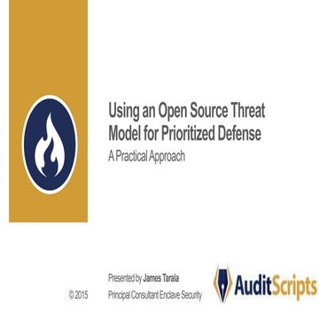 Using an Open Source Threat Model for Prioritized Defense