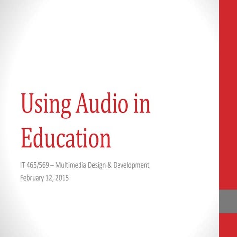 Using audio in education