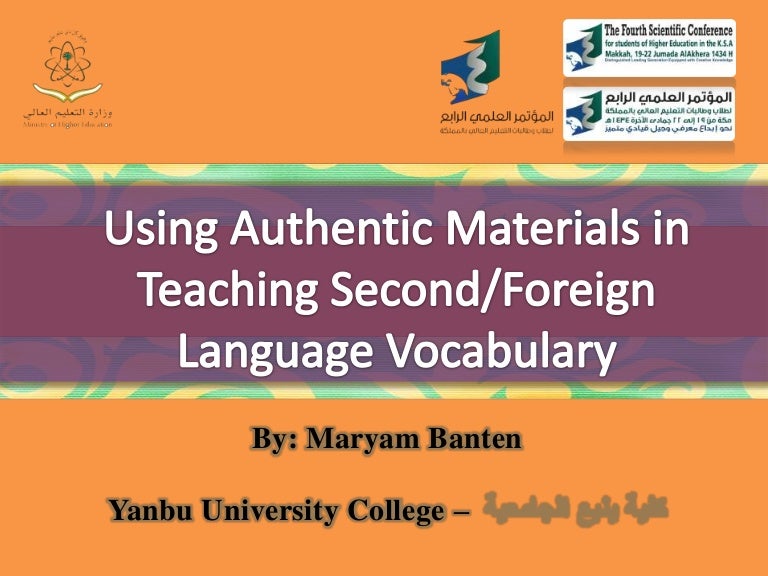 Using authentic materials in teaching second.foreign language vocabul…