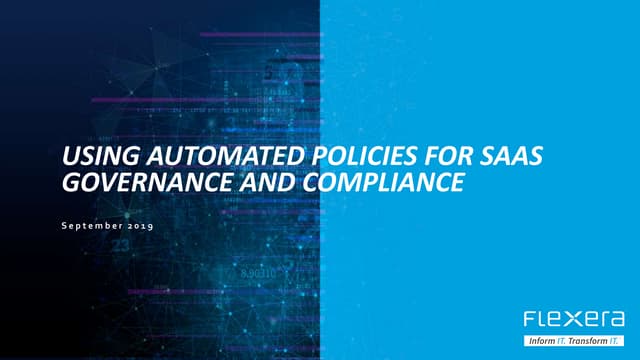 Using Automated Policies for SaaS Governance and Compliance