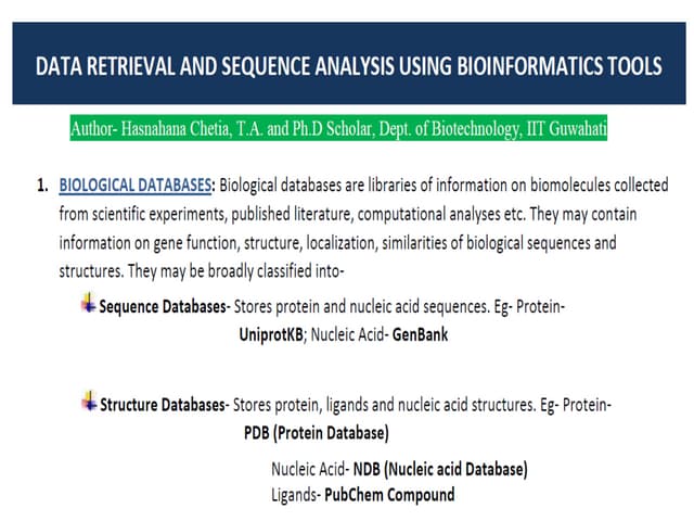 Using bioinformatics for sequence analysis
