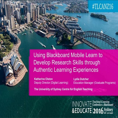 Using Blackboard Mobile Learn to develop research skills through authentic le...