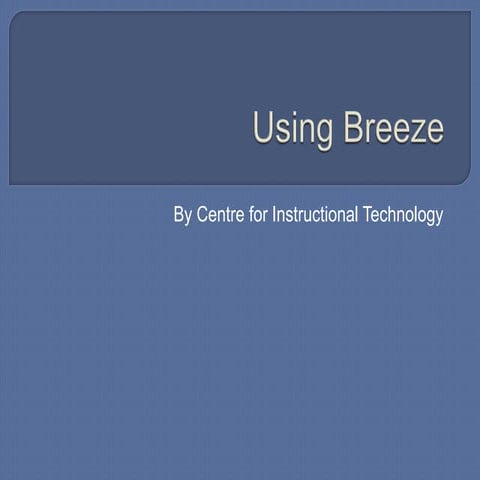 Getting Started with Breeze in NUS