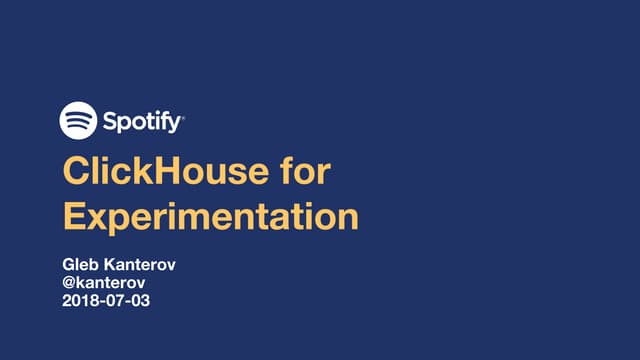 Using ClickHouse for Experimentation