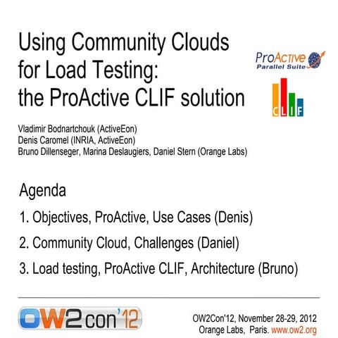 Using Community Clouds for Load Testing- the ProActive CLIF solution, OW2con'...
