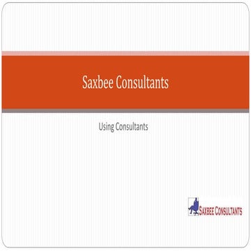 Using consultants